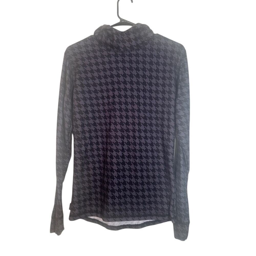 Dakine Black Gray Houndstooth Hooded Athletic Casual Sweatshirt Women Sz L